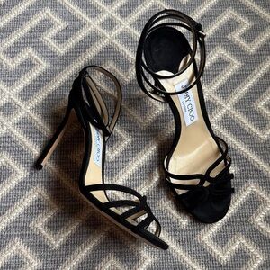 Jimmy Choo Black Strappy Stiletto Sandals